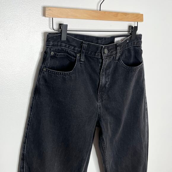 Gap High Rise Barrel Leg Jeans Womens 27P Washed Black Cotton 2025 Style - Picture 5 of 11